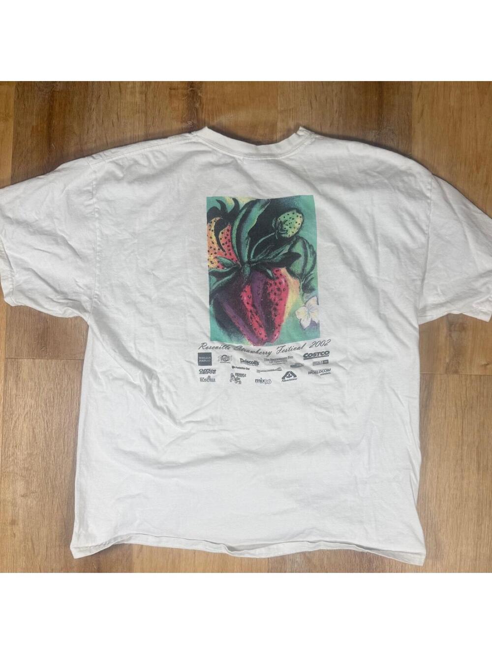 2002 Roseville Strawberry Festival White T-Shirt – Size XL